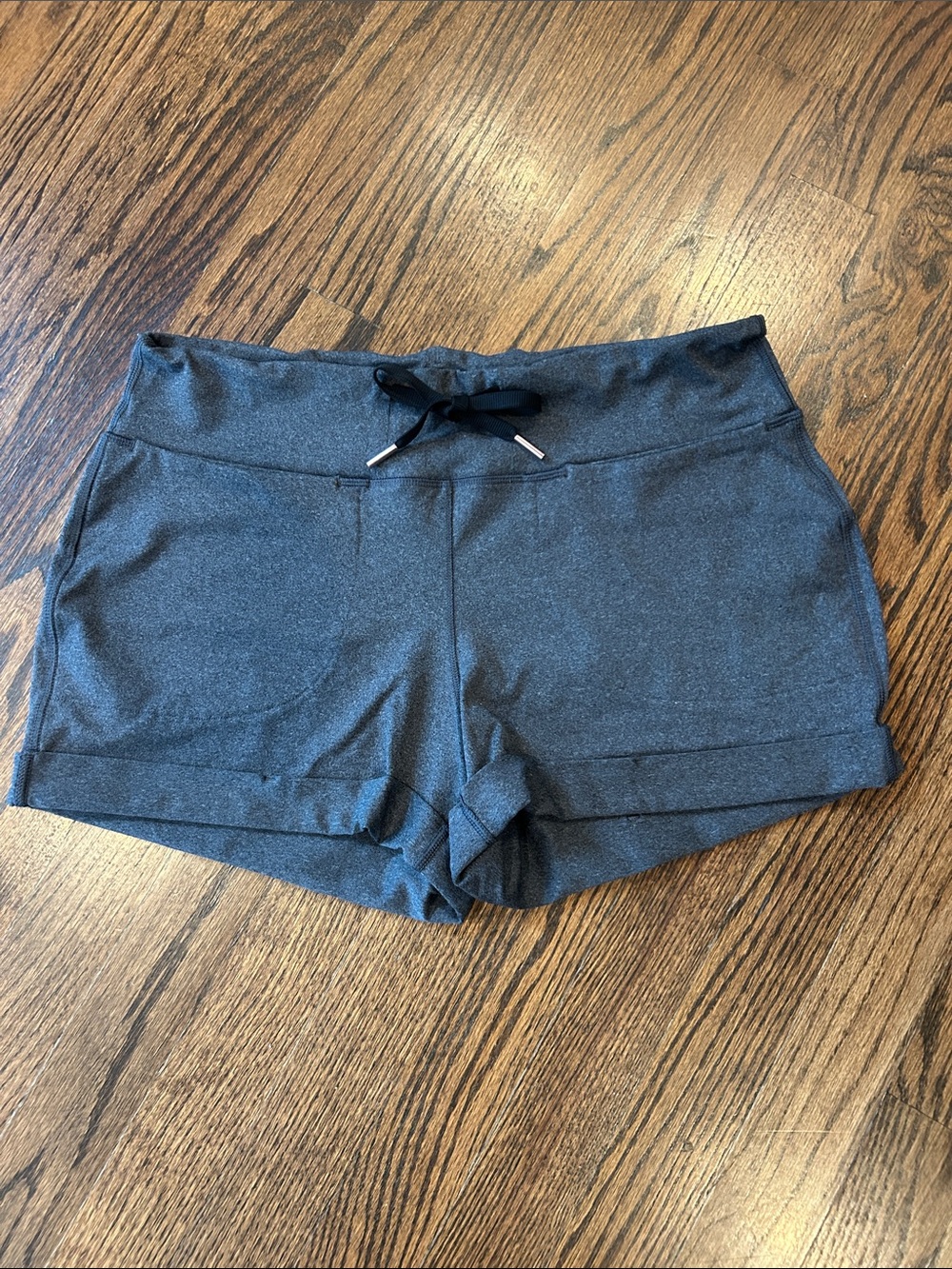 Women's Heather Gray Athletic Drawstring Shorts